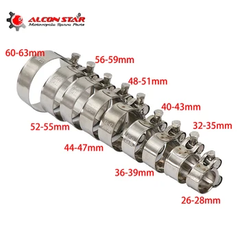 

Alconstar Mix Size Exhaust Pipe Stainless Steel Clamp Motorcycle Round Circular Tap Clamp Tube Fastener For AK SC AR