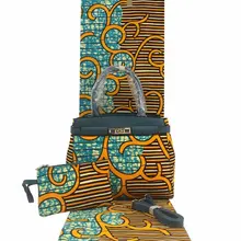 Последние хорошее качество Африканский Воск сумки набор с 6 ярдов Анкара восковая печать ткань из Анкары и Нигерии хлопок ткань для платья