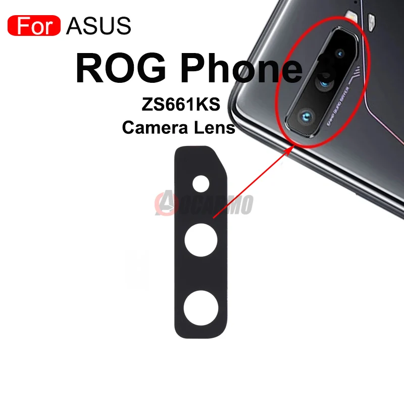 Back Camera Lens For ASUS ROG Phone II 1 2 3 ZS600KL ZS660KL Rog3 ZS661KS Rear Camera Lens Glass Replacement Part