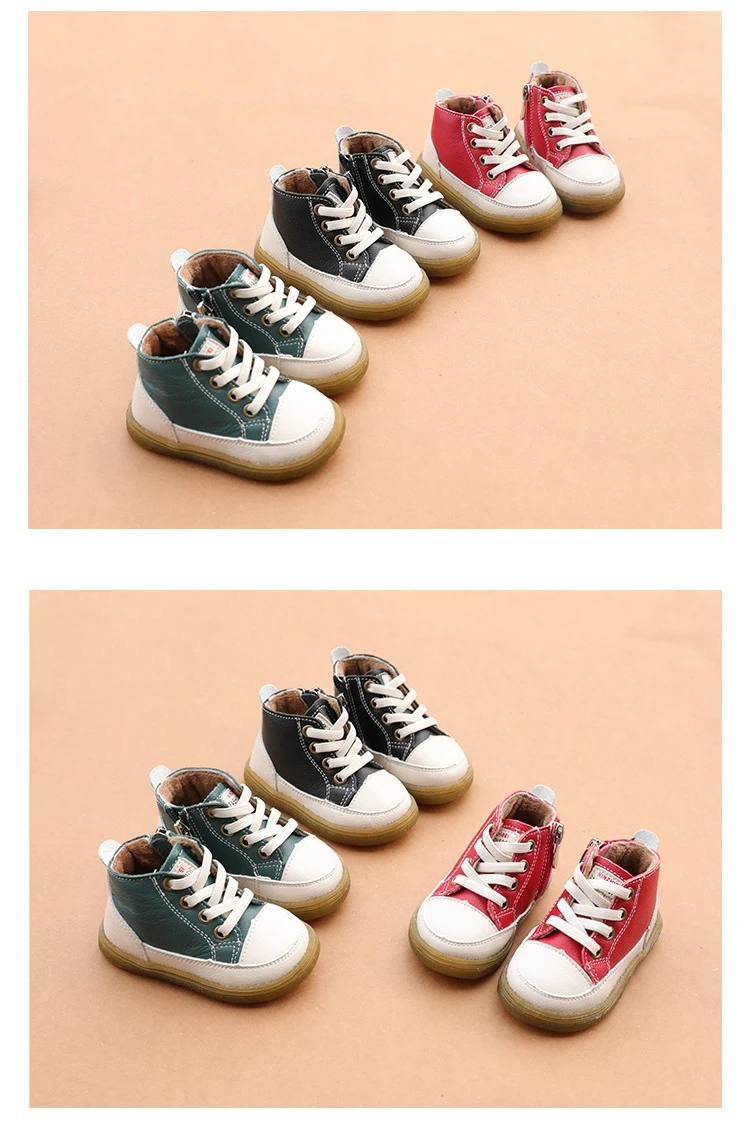 Children's Shoes Genuine Leather Baby Winter Shoes 1-2 Years Old Baby Cotton Shoes Autumn and Winter Shoes Baby Boots