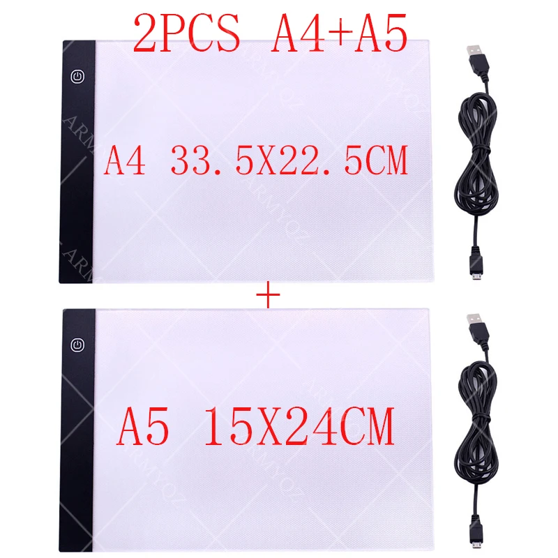 

2PCS LED Diamond Painting Light Pad Lightpad Board Diamond Painting Accessories Tool Kits A4 A5 Drawing Graphic Tablet Box