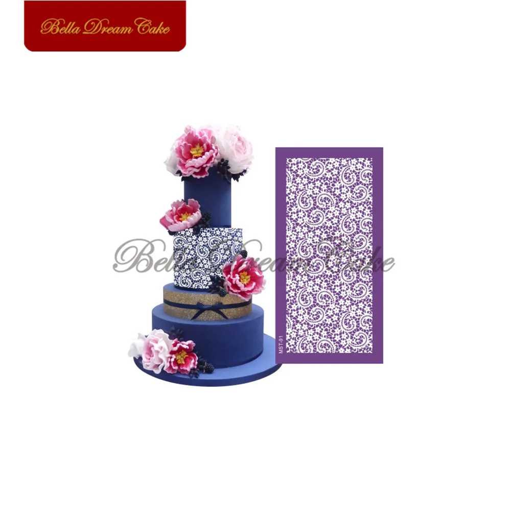 

Mini Flower Lace Mesh Stencils Cake Stencil Fondant Cake Mold Sugarcraft Wedding Cake Mould Cake Decorating Tool Bakeware