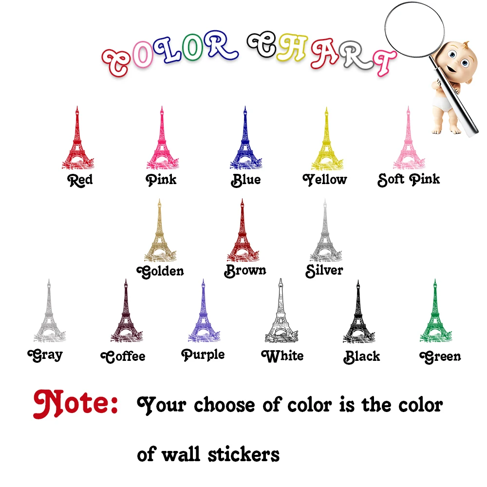 Роскошная Настенная Наклейка с Эйфелевой башней Съемный Настенный стикер Diy обои