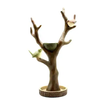 

Tree Shaped Jewelry Tray Bird Decoration Resin Jewelry Display Hanging Rack Craft for Bracelet Necklace Earrings (Coffee)