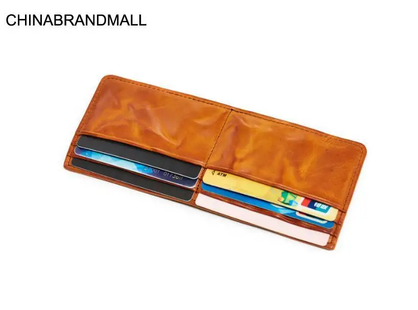 

Wax leather cow skin folder zip wallet card holders for women