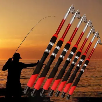 MEGA PROMO ❤️ 1.8M 2.1M 2.4M 2.7M 3.0M 3.6M 4.5M Portable Telescopic Fishing Rod Glass Fiber Fishing Pole Travel Sea Fishing Spinning Rod - discount item 50% OFF Sports & Entertainment