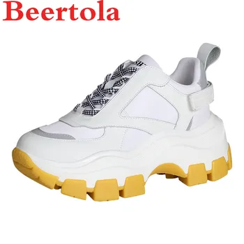 

New Women's Platform Sneakers Thick Bottom Casual Shoes Women Reflective Round Toe Height Increasing Chaussures De Sport Femme