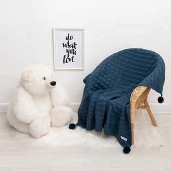 

Knitted blanket "Baby I" Drawing braid, 90x90 cm, blue 4937544