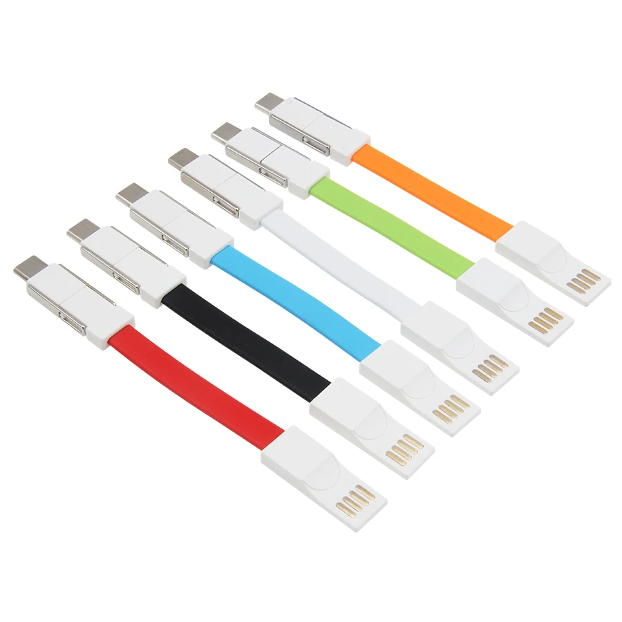 미니 키 체인 마이크로 USB 유형 C 케이블 조명 충전기 케이블 아이폰에 대 한 삼성 휴대용 USB Type-C USB-C 케이블 액세서리 500pcs