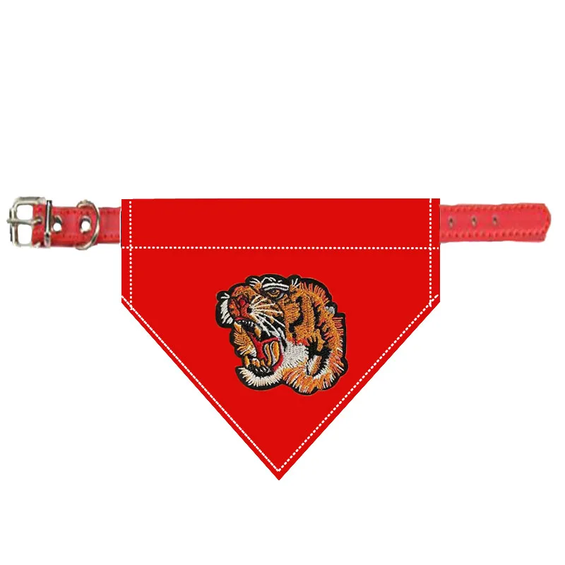 Tiger head 2 Лесной король Аватар знак pet tide бренд 10 стилей слюнявчик кошка и собака подходит для средних и больших и кожа плюс хлопок - Цвет: Tiger head 2