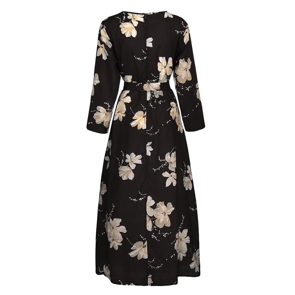 dress women ropa mujer vestidos de verano dresses vestidos verano mujer robe Casual Three Quarter Sleeve Print XL-5XL Z4