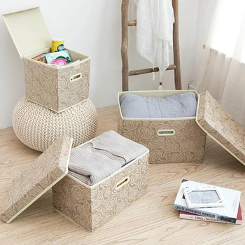 

Clothes Blanket Quilt Closet Sweater Organizer Box Cotton And Linen Storage Box Pouches Storage Drawer Storage Organizer 2020Hot