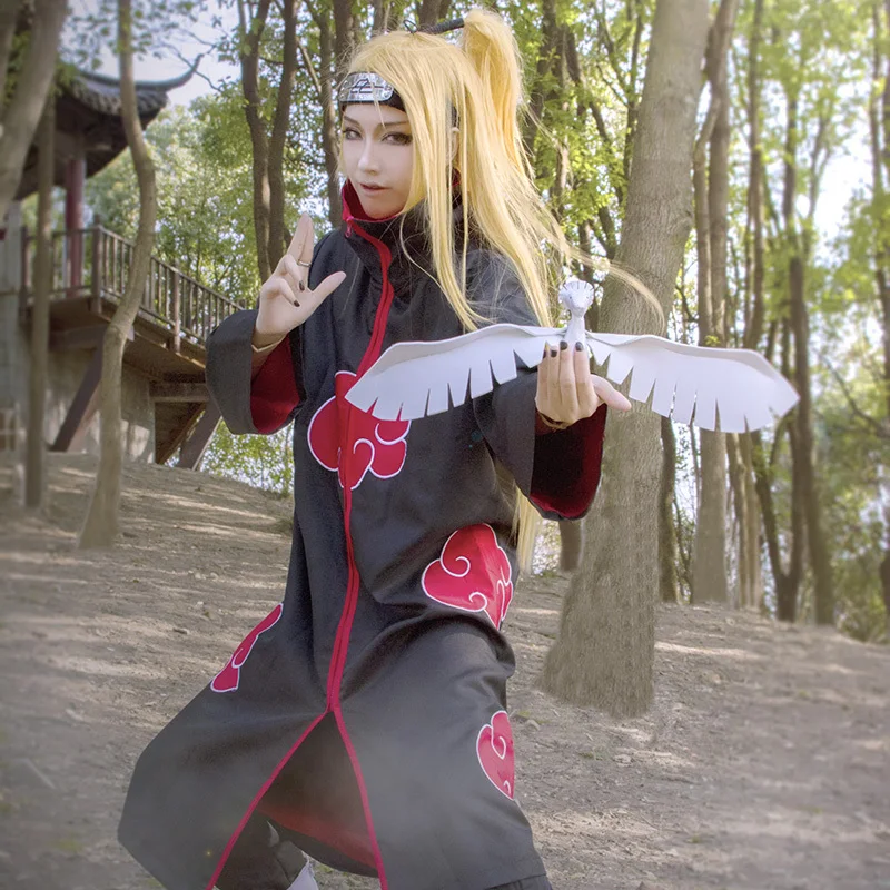 Deidara косплей одежда плащ Акацуки парик Полный Набор костюм мужской s аниме |