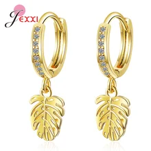 

New Vintage 925 Sterling Silver Hollow Hoop Earrings European Women Simple Trendy Leave Round Circle Earrings Jewelry