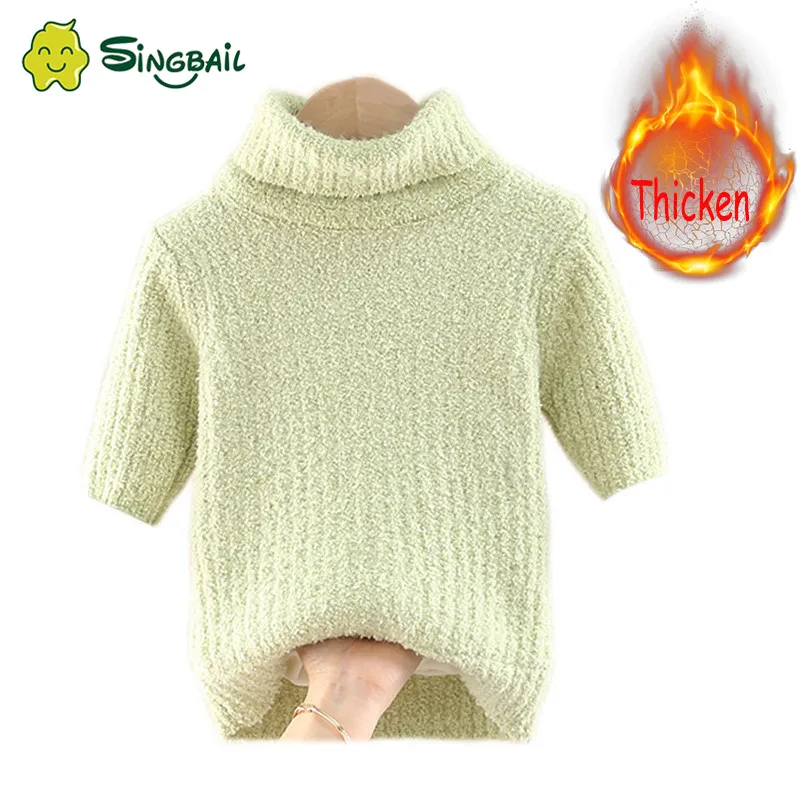

Baby Girls Turtleneck Sweater 2020 Girls Sweaters Solid Candy Color Boy Sweaters Autumn New Knitted Kids Clothing Girls Pullover