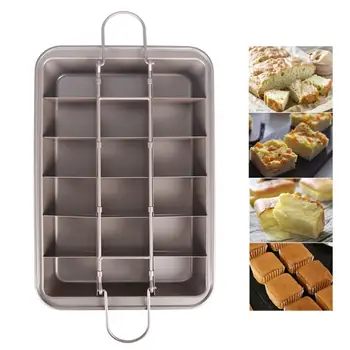 

18 Grid Cake Mold Non-stick Square Baking Tray Bread Baking Tool Household Brownie Cake Baking Tray With Split Slice