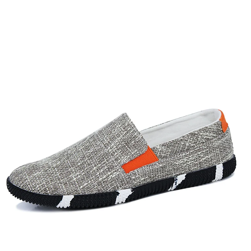 Men Hemp Canvas Shoes Casual for Men Spring Summer Slip on Men Flats Fashionable Brand Male Shoes Breathable Lazy Causal Loafers