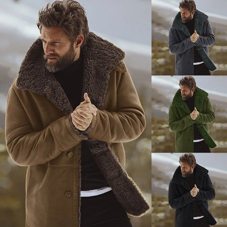 Coats Men's Winter Parkas Warm Jacket Wool Lined Mens Army Tactical Fleece Jackets Mountain Faux Lamb Outerwear Coat