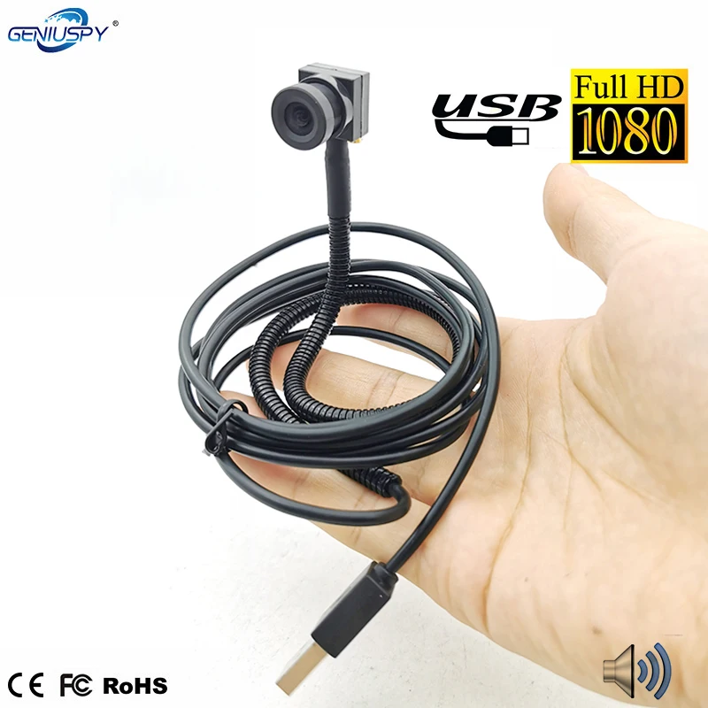 Geniuspy Cavo Usb Flessibile Hd 1080P Mini Modulo Telecamera Usb Con Audio 3.6Mm Modulo Telecamera Per Pc Con Obiettivo Senza Distorsione