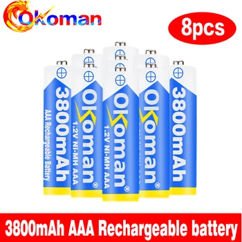 

New AAA battery 3800 mAh Rechageable battery NI-MH 1.2 V AAA battery for Clocks, mice, computrs, toys