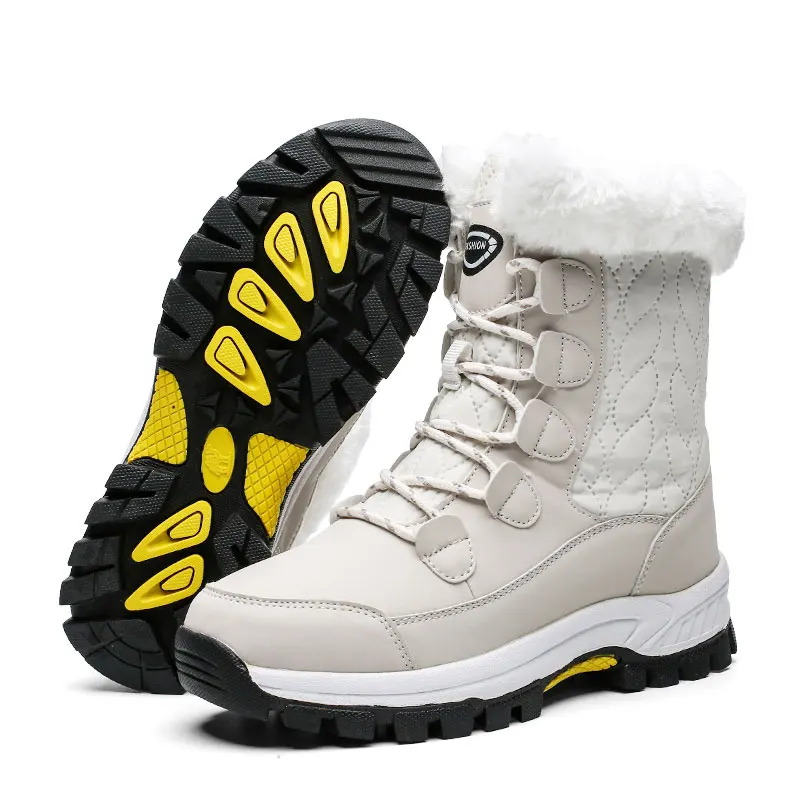 

Vanmie Winter Snow Boots Women 2019 Women Winter Boots Waterproof Warm White Snow Boots with Fur Ladies Booties Size 36-42