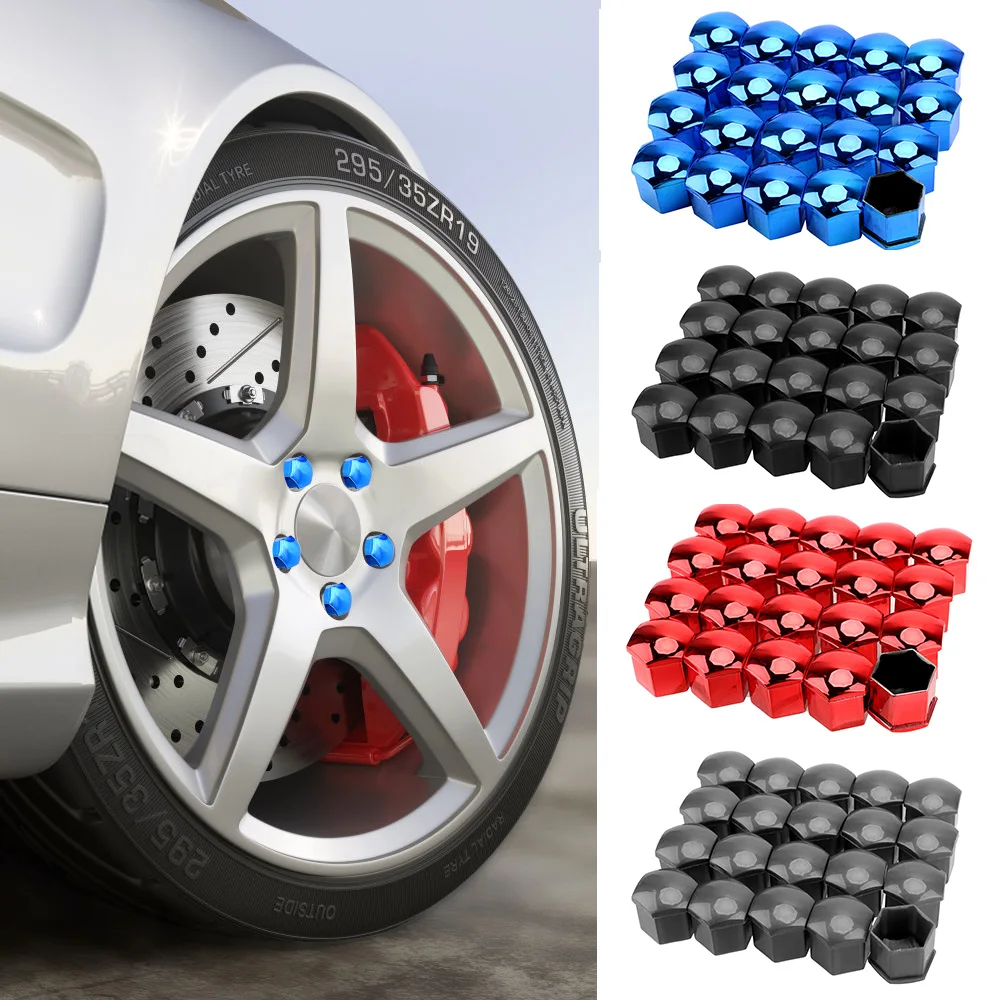 TPI Black Chrome Wheel Bolt Nut Covers 17mm Nut for Peugeot 207 06-12 