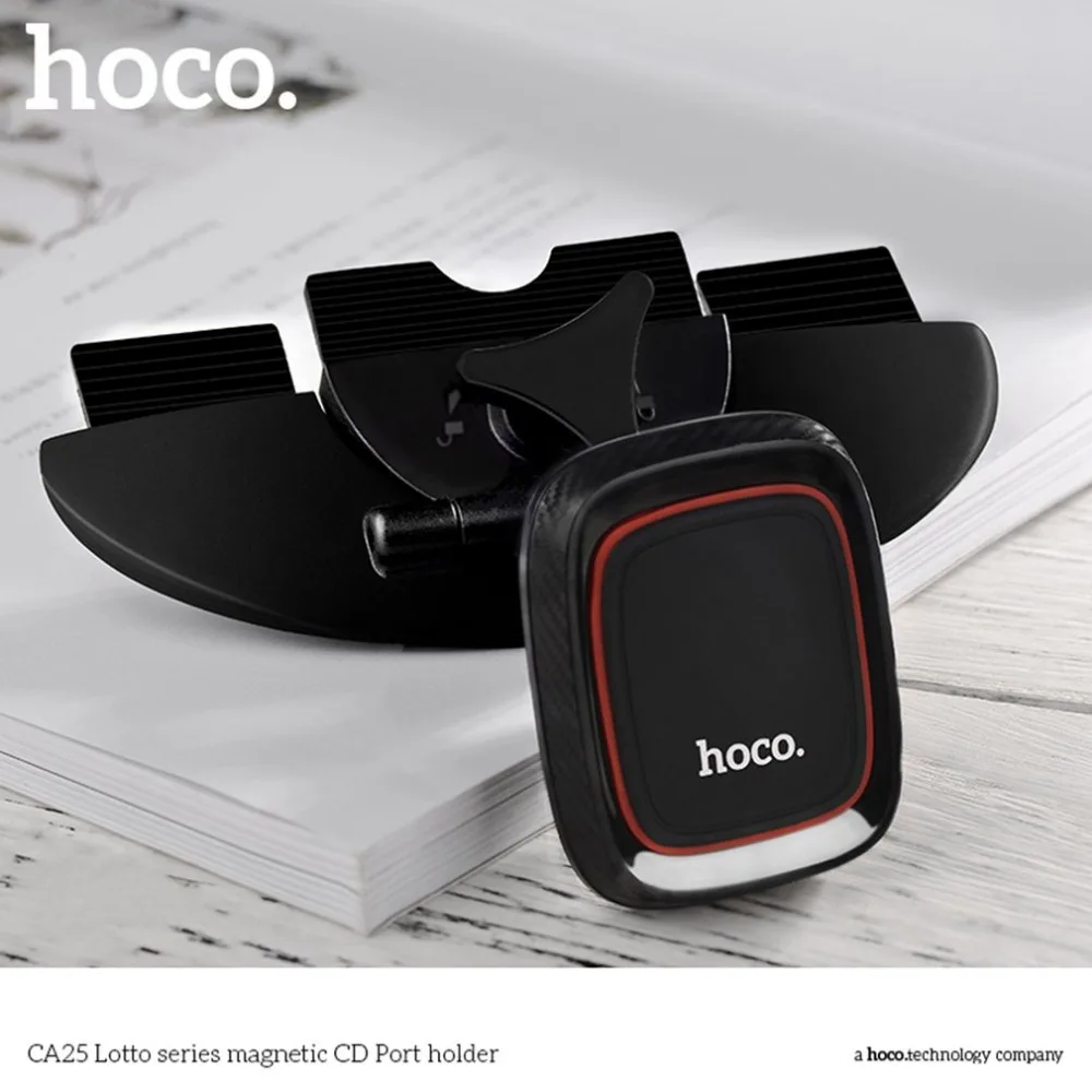 HOCO CA25 Универсальный Магнитный слот CD автомобильный держатель для телефона с поворотом на 360 градусов для планшетов, телефонов, подставка, подходит для iPhone