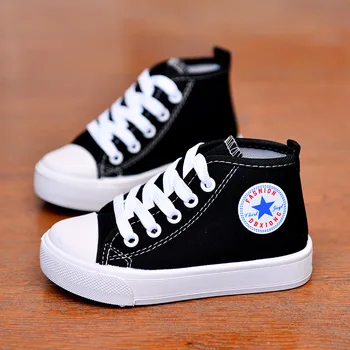 

Children Canvas Shoes Lace Up Boys Girls Fashion Sneakers Spring Autumn Kids Kids Soft Casual High-top Trainer Shoes Espadrilles