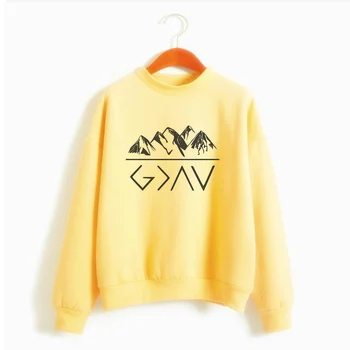 

God Is Greater Than The High and The Lows Sweatshirt Women Girl Christian Faith Hoodie Harajuku Religious Pulloves Clothes