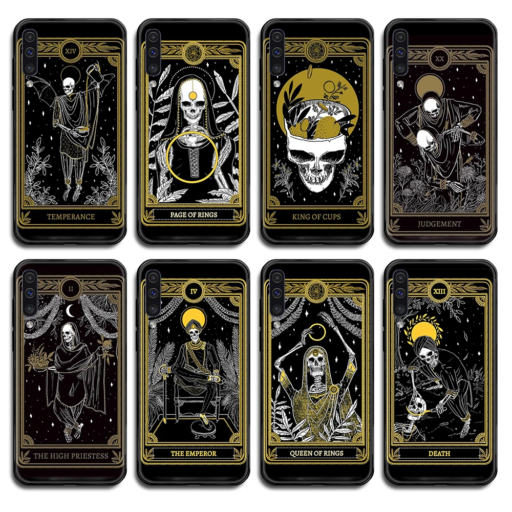 死タロット恐怖カード悪魔黒電話ケースカバー船体サムスンギャラクシー交流注 3 4 5 6 7 8 10 40 50 70 Esプラスプロ ハーフラップケース Aliexpress