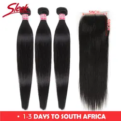 Гладкие волосы remy бразильские прямые человеческие волосы пучки с 5x5 шелковая основа закрытие 3 пучка с закрытием Remy человеческие волосы для