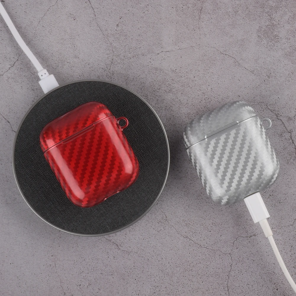 Чехол из углеродного волокна для Apple AirPods 2, беспроводная зарядная коробка, чехол s для Airpods 1, противоударный чехол, аксессуары для наушников, чехол