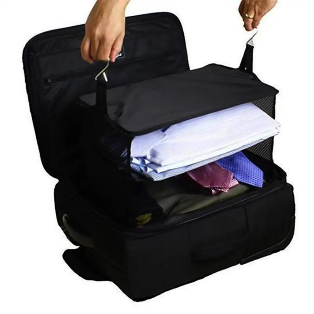 

3 Layers Storage Bag Portable Travel Hook Hanging Nylon Mesh Organizer Bag Wardrobe Clothes Shoe Luggage Toy Suitcase Organizer