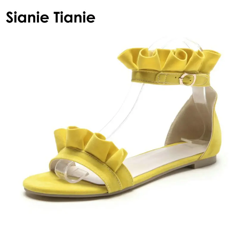 yellow flat sandals womens