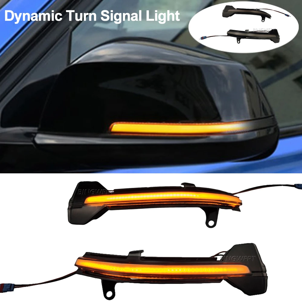Dynamic LED Side Mirror Turn Signal Indicator Lights For BMW F10 F11 F12 F13 GT