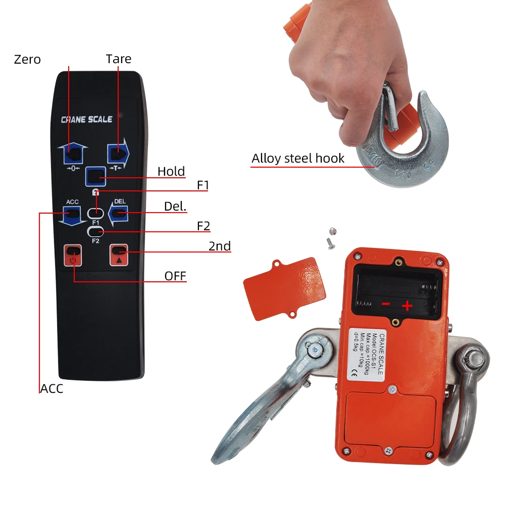 Description Picture 4 of item500kg/1000KG Crane Scale Digital Scales LCD High Accurate Weighing Industrial Heavy Duty Hook Hanging Scales Balance