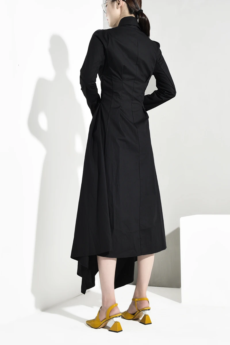 New Fashion Style Black Bandage Asymmetrical Shirt Dress Fashion Nova Clothing