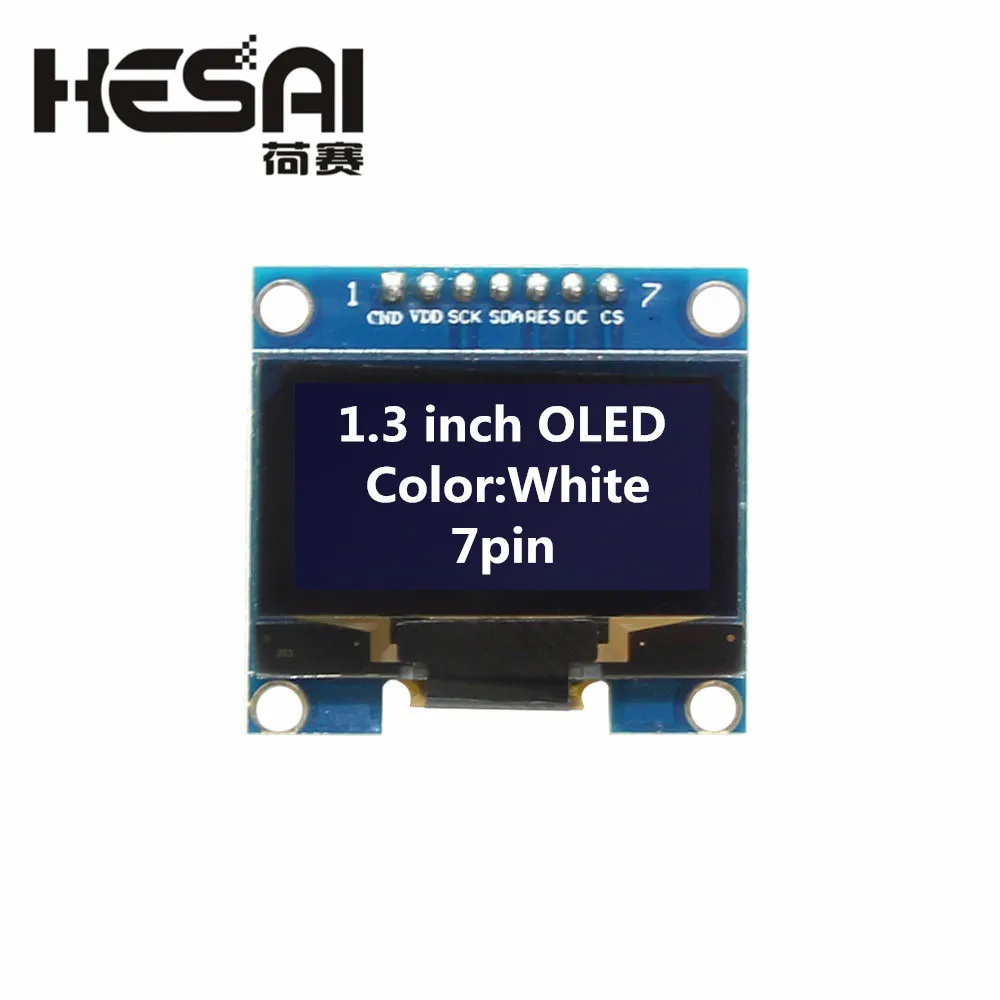 1.3 inch OLED Module White Color 128X64 7 Pin OLED LCD LED Display Module 1.3 SPI Communicate for arduino Diy Kit