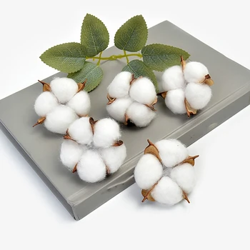 

Natural Cotton Bolls Balls, Dried Cotton Balls, for Wreaths, Decor, Off Stick Branches Wired Raw Look White Cotton Branch Picks