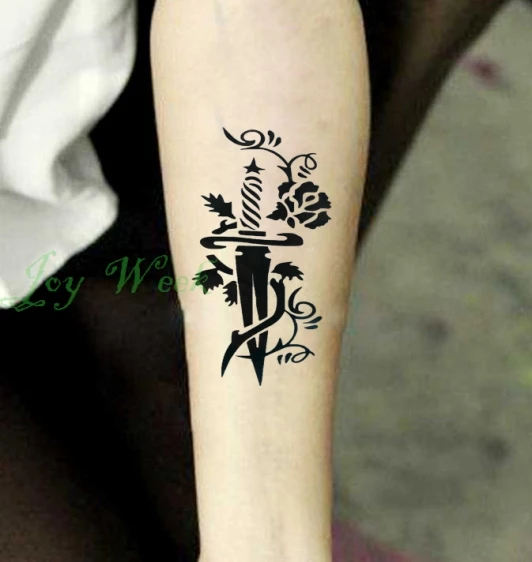 Водостойкая временная татуировка наклейка на лодыжку запястье Ангел гений тату наклейка s флэш-тату поддельные татуировки для девушек женщин 4 - Цвет: Цвет: желтый