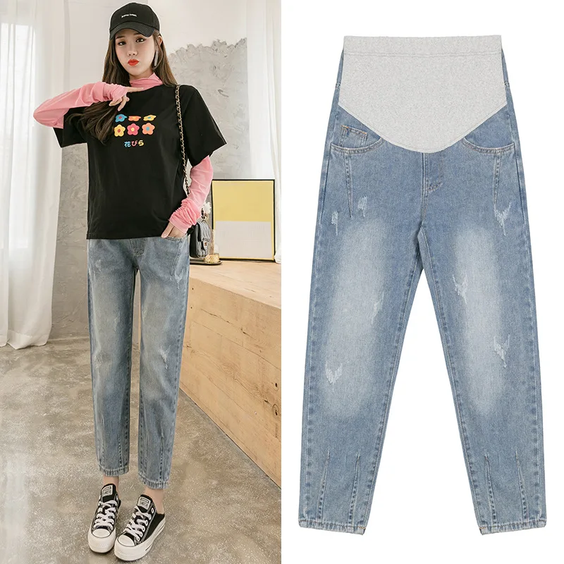 

2020 New Style Maternity Clothes Spring Clothing Leggings Denim (Ankle-length Pants) Baggy Pants Loose Maternity Pants Pregnant