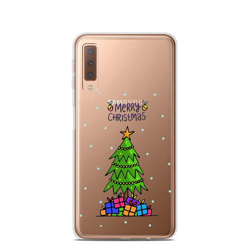 TPU Новогодний чехол для samsung Galaxy A7 A9 A6 A8 Plus Праздничный Рождественский мягкий чехол для samsung Galaxy A10 A30 A50 A70 A80 - Цвет: TPU