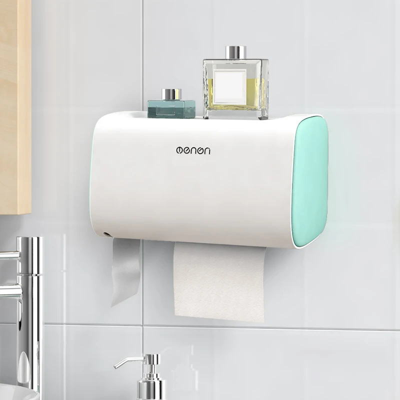 Wonderlife Bathroom Waterproof Toilet Paper Holders Wall Mounted Storage Box Double Layer Plastic Paper Holders