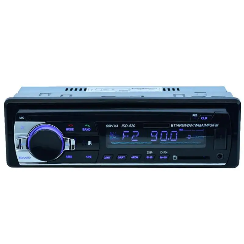 Автомобильный Bluetooth Авторадио Стерео Радио 1 Din FM Aux вход приемник аудио SD USB MP3 MMC WMA автомобильный Радио плеер Высокое качество - Цвет: Черный