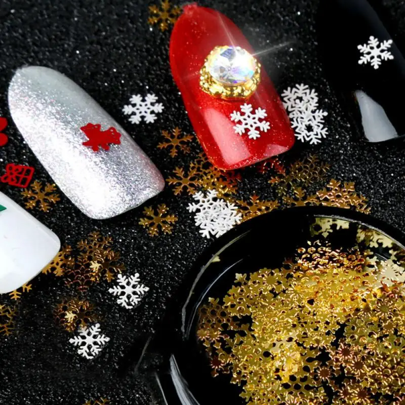 

1 Box Christmas Nail Sticker Decorations Snowflakes Nail Art Sequins Nail Sticker Designs Manicure Christmas series
