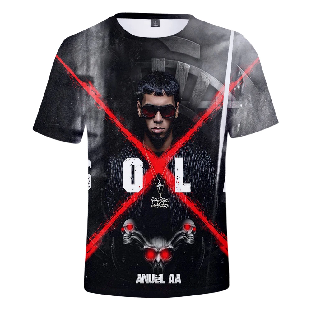 Г. Повседневные футболки Anuel AA 3D г. Лидер продаж, топы с короткими рукавами для женщин, мужчин и детей, летняя футболка в стиле хип-хоп, Real Hasta la Muerte