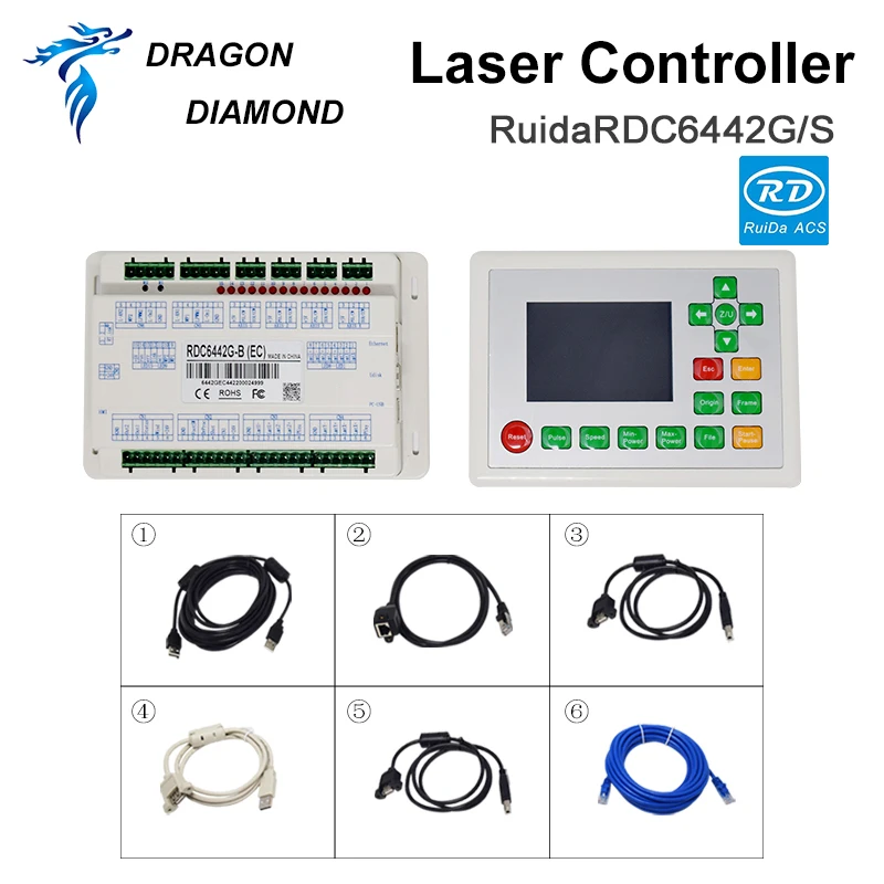 DRAGON DIAMOND Co2 лазерный DSP контроллер система Ruida RDC6442G/S для лазерного гравера и