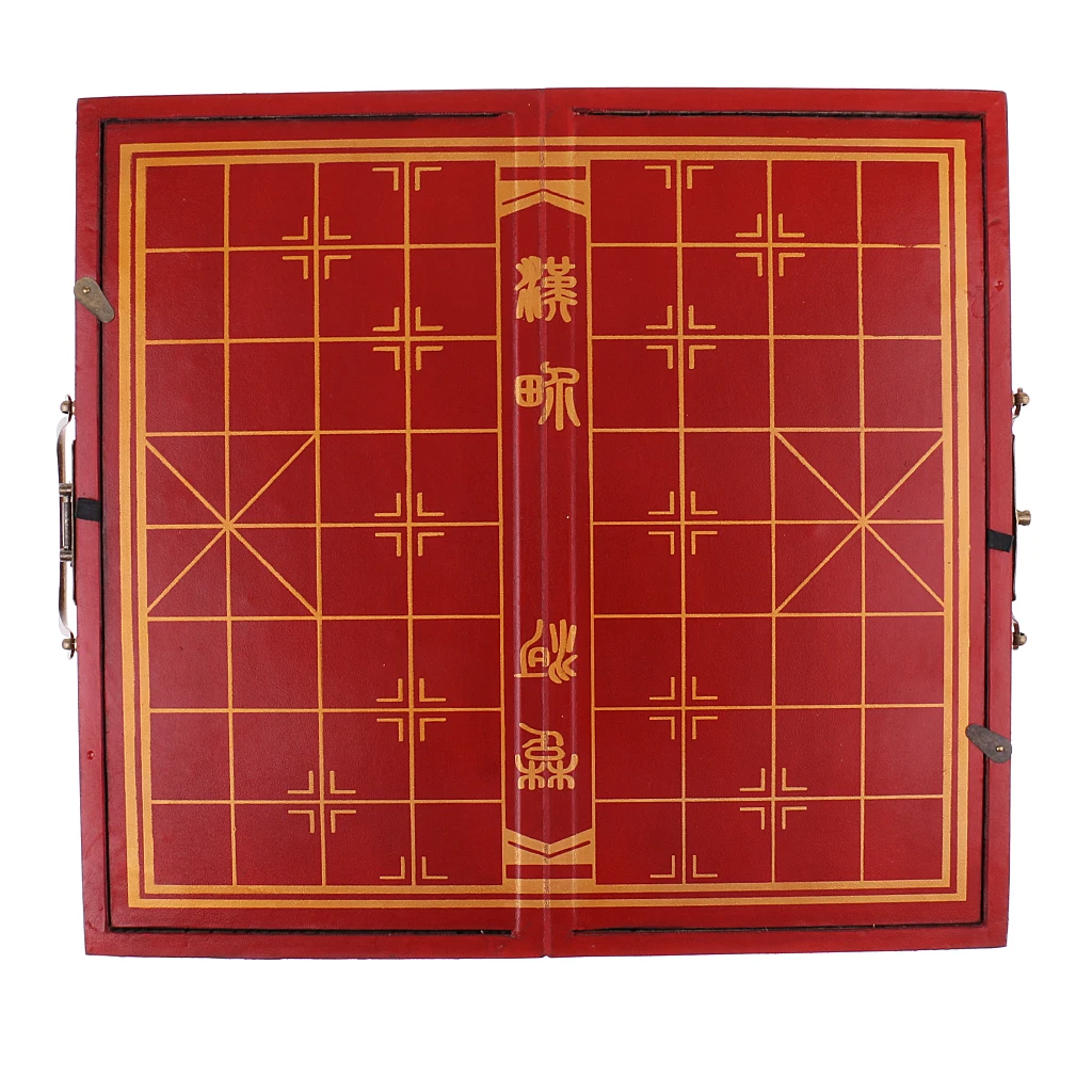 Изысканный деревянный китайский шахматы XiangQi портативный набор шахматной доски Ремесленная коллекция подарок 33x35,5 см