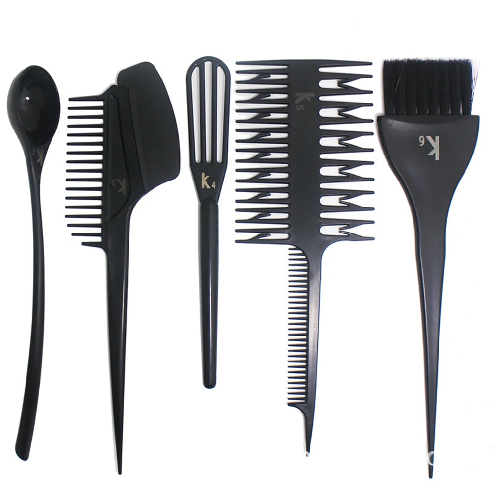 6pcs Tint Tool Professional Barber Hair Coloring Bowl Set Lightweight Brush Comb Styling Home DIY Dye Accessories Hairdressing |