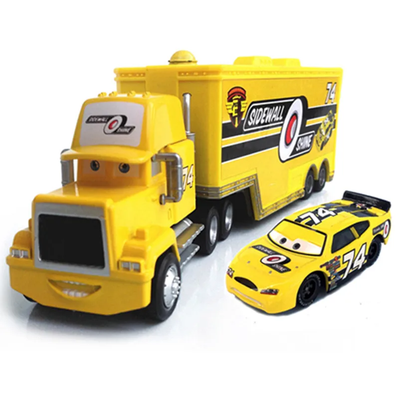 1:55 disney Pixar Cars 2 3 Lightning McQueen Джексон шторм Мак дядюшка грузовик набор литые модели автомобилей для детей рождественские подарки - Цвет: No 74 (2pcs lot)